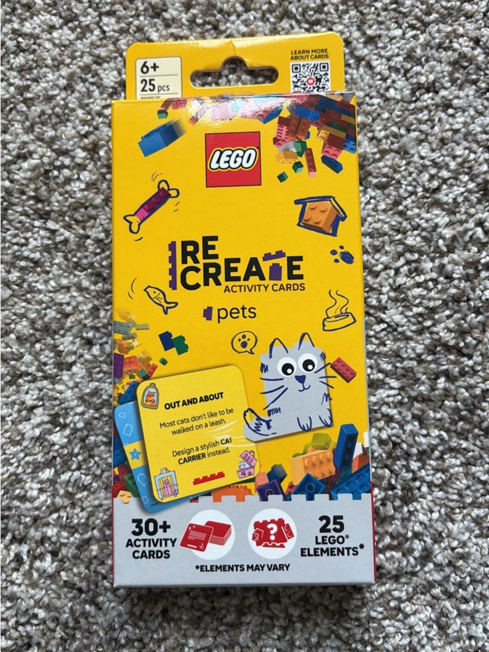 Lego Recreate Pets Activity Cards - Yellow with Multicolor Graphics